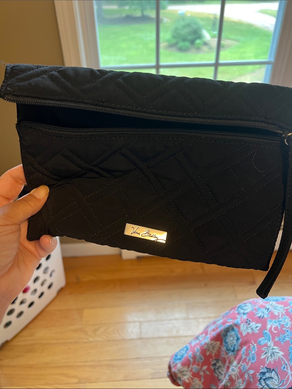Vera Bradley Black Quilted Wristlet Clutch